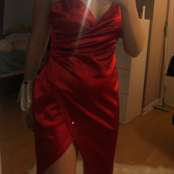 Satin Red Dress - Picture 4 of 4